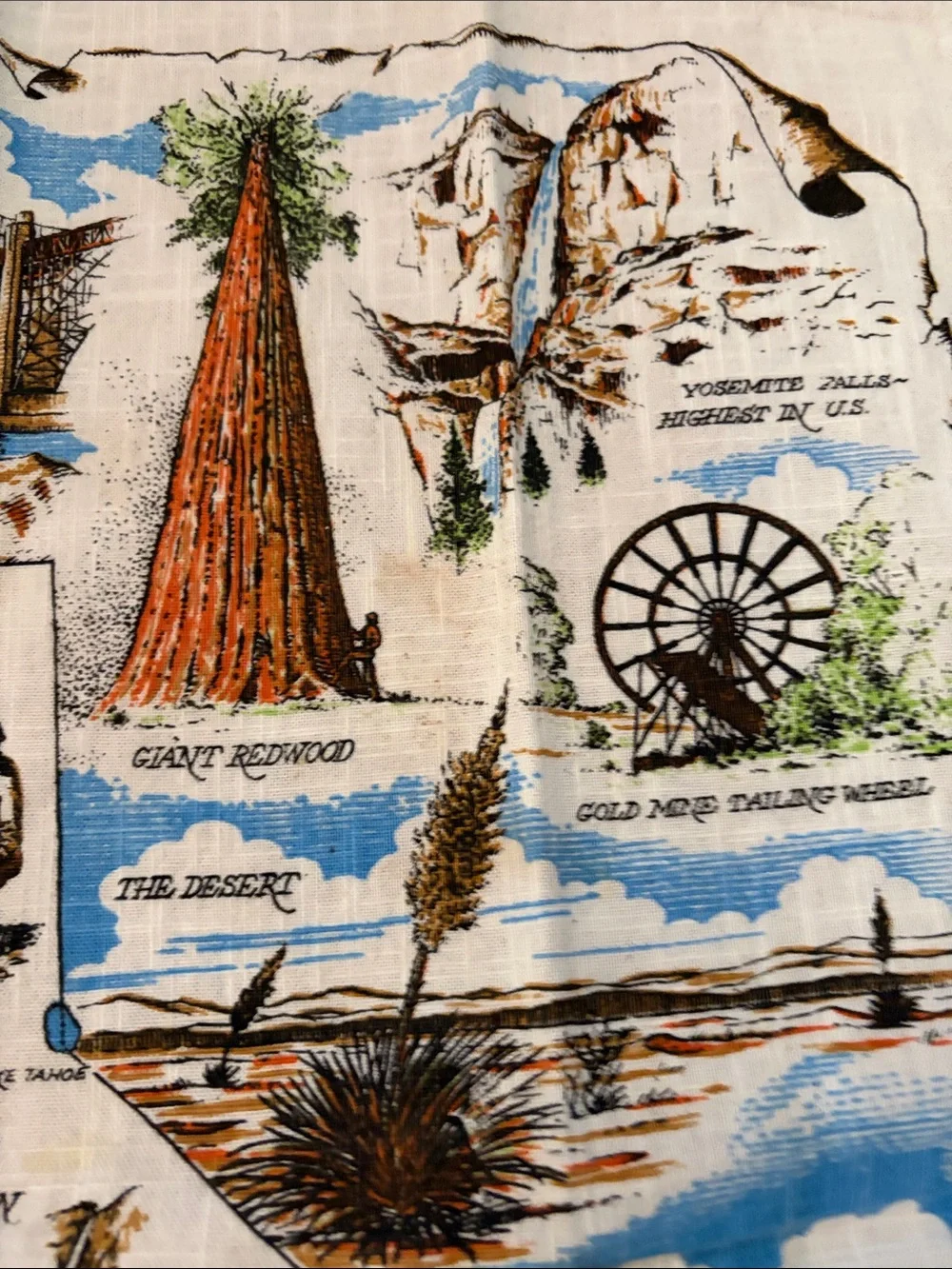 California Illustrated Tea Towel - Multi